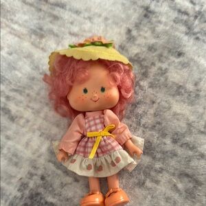 Pink and Orange Doll with Gingham Dress and Accessories
